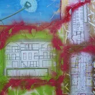 Perchtoldsdorf 2/3, 60x80cm, 2014, Mischteschnik auf Leinwand