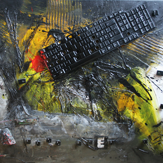 Game over, Mixed Media auf Leinwand, 70x60 cm, 2011