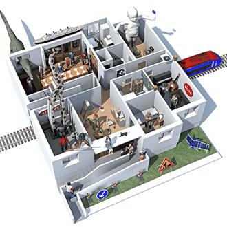 Artistique et Temporaire du Petit-Nanterre. Conception de la scénographie de l’Ecomusée.