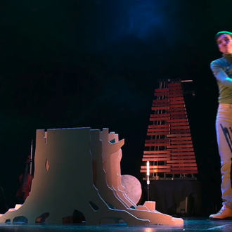 scénographie de Au Coeur de l'Arbre. Spectacle de Jo et Agnès Doherty