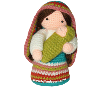 Paso a paso: Virgen María y Niño Jesús tejido a crochet (amigurumi Mary and Jesus tutorial)