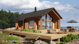 Blockhaus als Singlehaus oder barrierefreer Alterssitz -  Barrierefreiheit - Hauskauf - Planung - Finnisches Holzhaus in Deutschland kaufen und bauen - Architektenhaus - Bungalow - Massivholzhaus