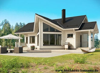Blockhaus als Singlehaus oder barrierefreer Alterssitz -  Barrierefreiheit - Hauskauf - Planung - Finnisches Holzhaus in Deutschland kaufen und bauen - Architektenhaus - Bungalow - Massivholzhaus