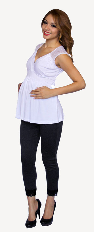 sleeveless white maternity top