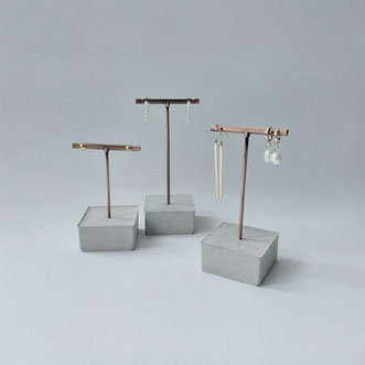 Concrete Copper Earring Display Stands By PASiNGA