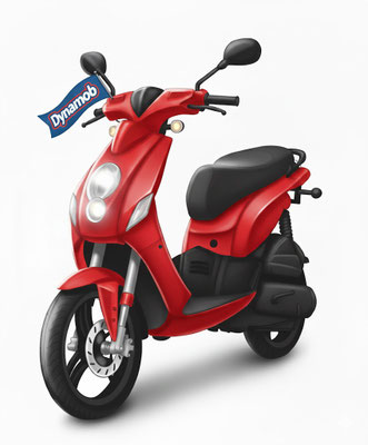 Mobylette pour la location de 2 roues par l'association Dynamob à Loudun 86