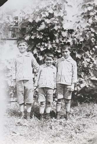 Die drei Brüder Max, Werner und Franz Studer (Foto um 1932). Der Jüngste von den dreien, Werner, starb am 1. März 1933.