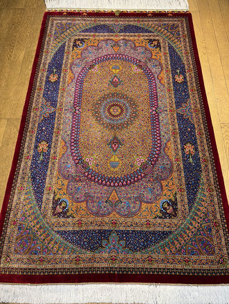 QUM SILKザロニム150x100 - ペルシャ絨毯 キリム ペルシャン QUM SILKザロニム150x100 - ペルシャ絨毯 キリム ペルシャン
