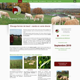 Site de la ferme Coutant and Cow réalisé en formation avec e-cime.fr en Deux-Sèvres à Niort