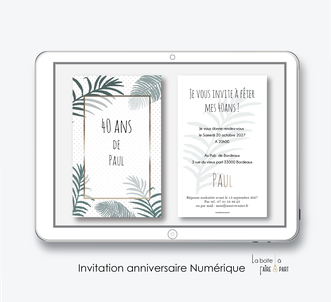 invitation anniversaire femme TROPICAL EXOTIQUE