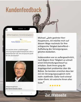 Kundenbewertung für Rentenberater Bonn, Köln, Siegburg, Frankfurt, Hamburg, Berlin, München. Sie suchen einen unabhängigen Versorgungsausgleichsexperten oder einen Rentenberater der Ihre Ansprüche prüft und für Sie durchsetzt?