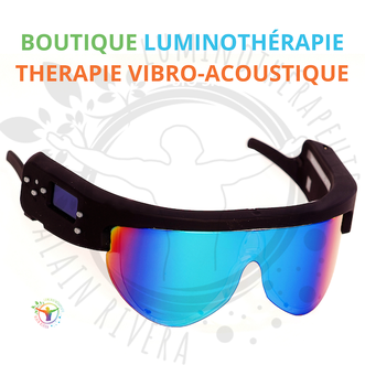 BOUTIQUE alain rivera PSIO AGS  THERAPIE AVIBRO ACOUSTIQUE ET lunettes luminotherapie PREMIUM 3.0 noire