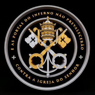 Katholisches Logo. Die Pforten der Hölle werden die Kirche nicht überwinden
