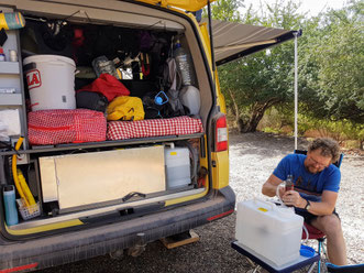 2x20 Liter Trinkwasser in unserem VW T5