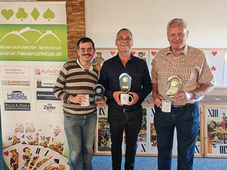 Siegerfoto Marathon 2021: Martin Vogelsberger (2., Gries am Brenner), Arno Peter (1., Villach), Franz Oberndorfer (3., Lenzing)