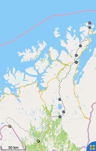 Endspurt auf dem E1: 350km durch die Finmark zum Nordkap