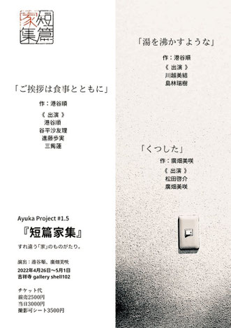 Ayuka Project #1.5 『短篇家集』 すれ違う「家」のものがたり。 会場：gallery shell102