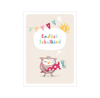 Einladungskarte Einschulung "Eule" lotti