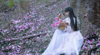 fantasy woman in woodland