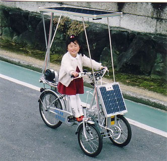 ソーラーサイクル　ソーラー自転車　太陽電池自転車　発明研究所
