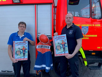 Mussten das Jugendfeuerwehrzeltlager in das Jahr 2023 verschieben, Holger Jung Kreisjugendfeuerwehrwart und Tobias Meffert Vorsitzender des Fördervereins Freiwillige Feuerwehr Limburg.