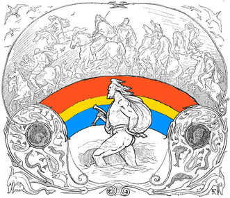 Thor durchschreitet Flüsse und Quellen, Landsberg, Himmelsscheibe, Regenbogen