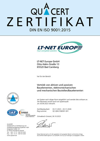 DIN EN ISO 9001:2015 Zertifikat