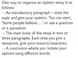 ejemplos de opinion essay 2 bachillerato