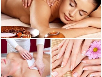 Behandlungs-Übersicht: Massage, Spa, Wellness, Pedicure, Kosmetikstudio