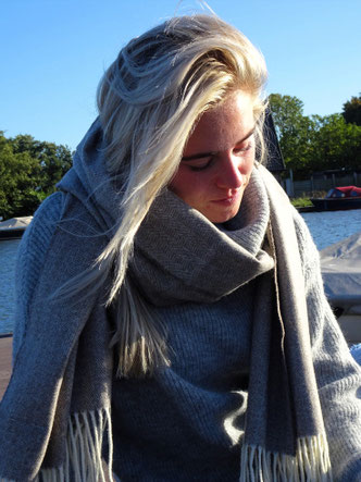 Medium merino wool shawl. 200 x 50cm pure wool shawl outdoor outfit.
