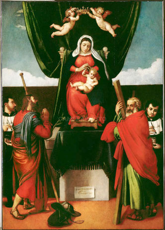 Lorenzo Lotto Vierge à l'enfant, Côme et Damien, St Jacques, St André, Venise Eg.S.Giacomo dell'Orio