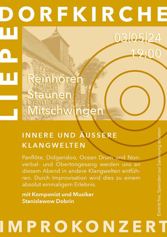 Improvisationskonzert – 3. Mai 2024, 19 Uhr - Dorfkirche Liepe