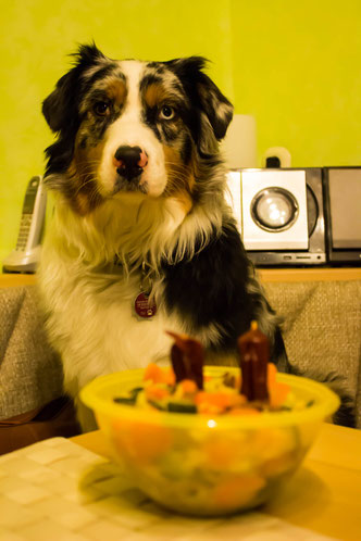 Erst mal lekcer vom Tisch essen! ;)