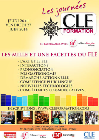 Affiche des Journées CLE Formation à Lima - 2014