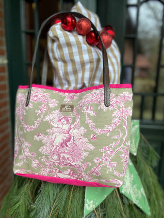 Toile de Jouy Tasche Stoff Zügeltasche 