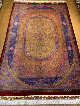 QUM SILKドザール200X140 - ペルシャ絨毯 キリム ペルシャン QUM SILKドザール200X140 - ペルシャ絨毯 キリム ペルシャン