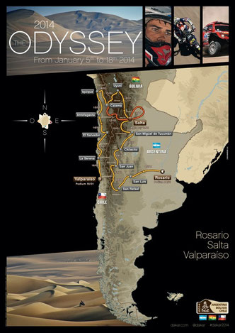 Dakar Rally, 2014 Route Map Poster