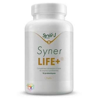 SynerLIFE 16 prebiotiques bactéries compléments alimentaires SynerJ-Health SynerLife+