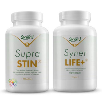 Duo équilibre intestinal compléments alimentaires SynerJ-Health Suprastin & SynerLife+