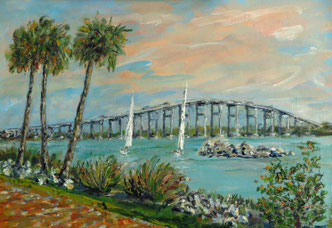 Tacking by The Rocks, Oil/Panel, 9x12. $ 330