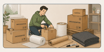 Umzugskartons und Verpackungsmaterial für sicheren Möbeltransport in Wien