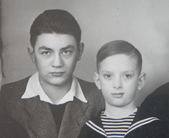 Doppelporträt ca. 10 jähriger Horst und 20jähriger Siegfried Kolleß