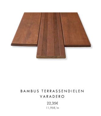 Terrassendielen aus Bambus Typ Trinidad