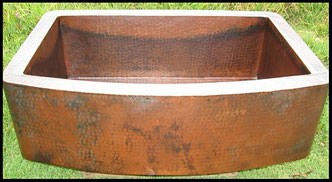 Rustic Plain Hammered Copper Sink