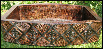 5 Fleur de Lis & Tile Look Kitchen sink 