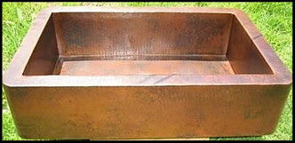 Plain Hand Hammered Copper Sink