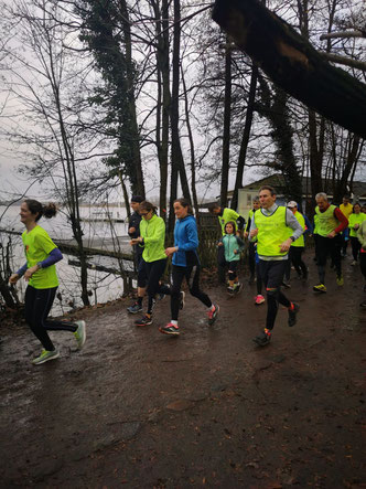 65 Läuferinnen und Läufer machten sich Silvester an den Lauf um den Großen Segeberger See. Foto: SRC