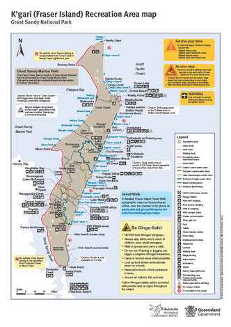 Fraser Island Map, Roadtrip Queensland, 4x4 Adventure