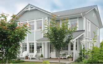 Schwedenhaus - Wandaufbau in Holzrahmenbauweise mit Sandwichkonstruktion