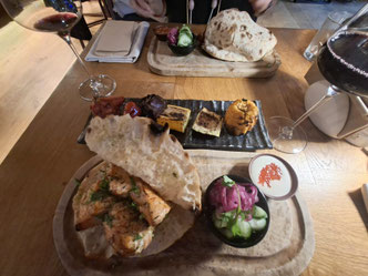 Salmon shashlik at BABO Georgian restaurant in Riga